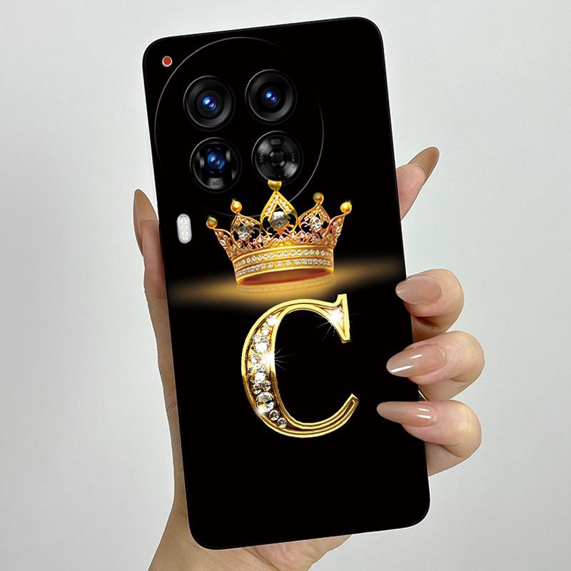 Camon30 Phone Case For Tecno Camon 30 Pro Premier 5G Casing Crown Letters Liquid Silicone Protection Back Cover Anti Slip Funda