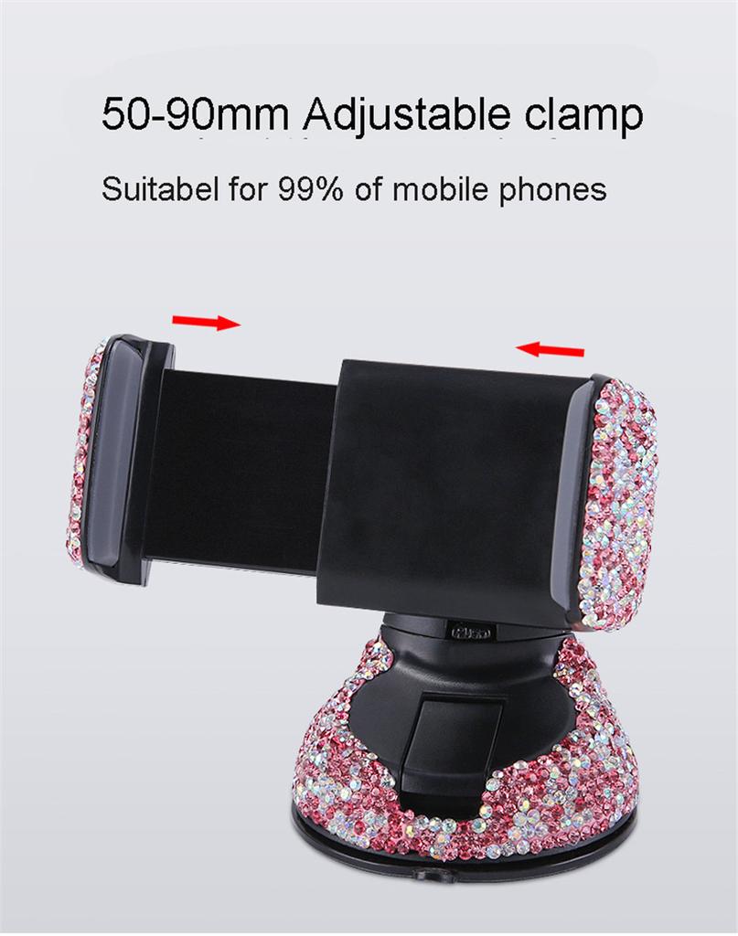 Bling Crystal Car Phone Mount with One More Air Vent Base Cell Phone Holder New