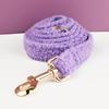 Soft Sherpa Fleece Dog Collar Leash Harness Set Adjustable Personalized Puppy Bowtie Collar for Small Large Dogs