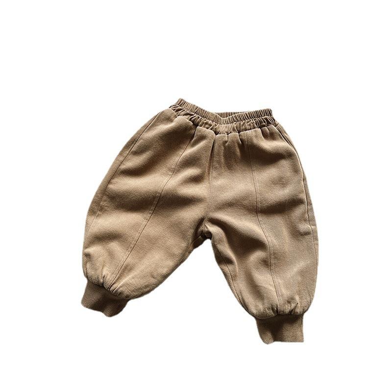 Kids Boys Girls Thick Fleece Lined Warm Loose Casual Trousers