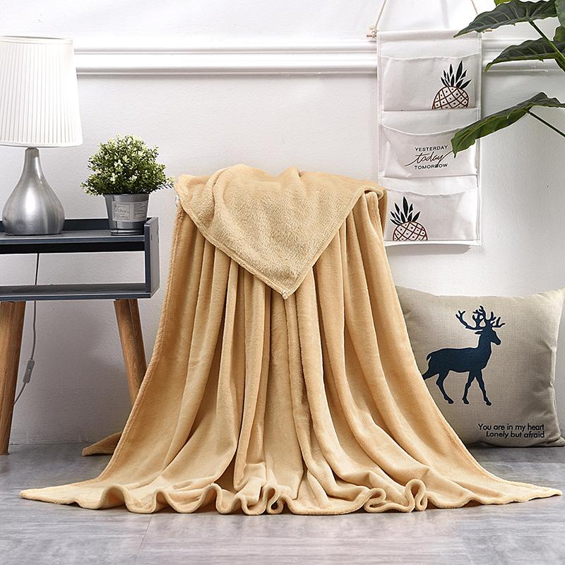 Soft Warm Blankets For Beds Winter Mink Throw Solid Sofa Cover Bedspread Winter Plaid Blankets Winter Sheet Bedspread 3size
