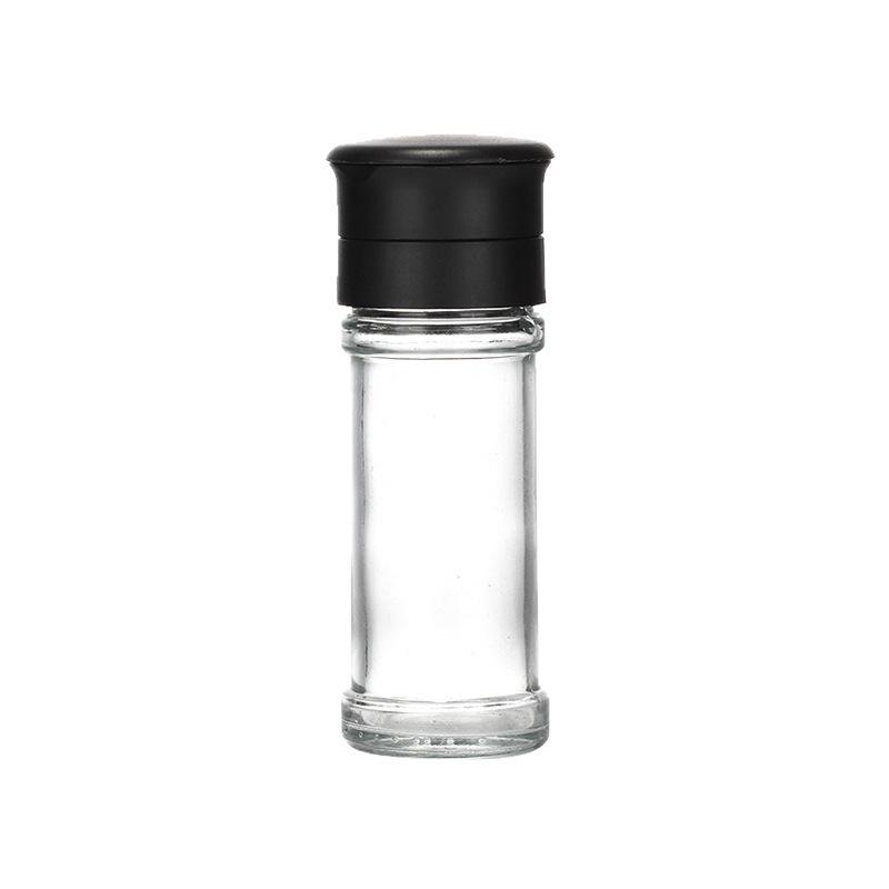 Rotating Glass Spice Bottle with Multi-hole Top and Moisture-proof Lid for BBQ and Kitchen Use