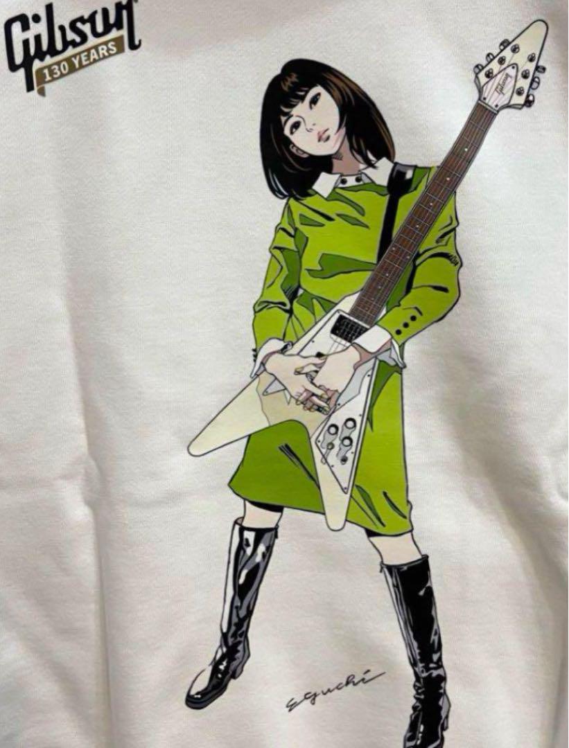 

[USED] Sold out Gibson 130th Anniversary Large White Hoodie by Hisashi Eguchi