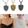 Punk Rock Stil Anhänger Halskette Robuste Edelstahl Engelschild Anhänger Halskette Stilvolle Halskette Schmuck