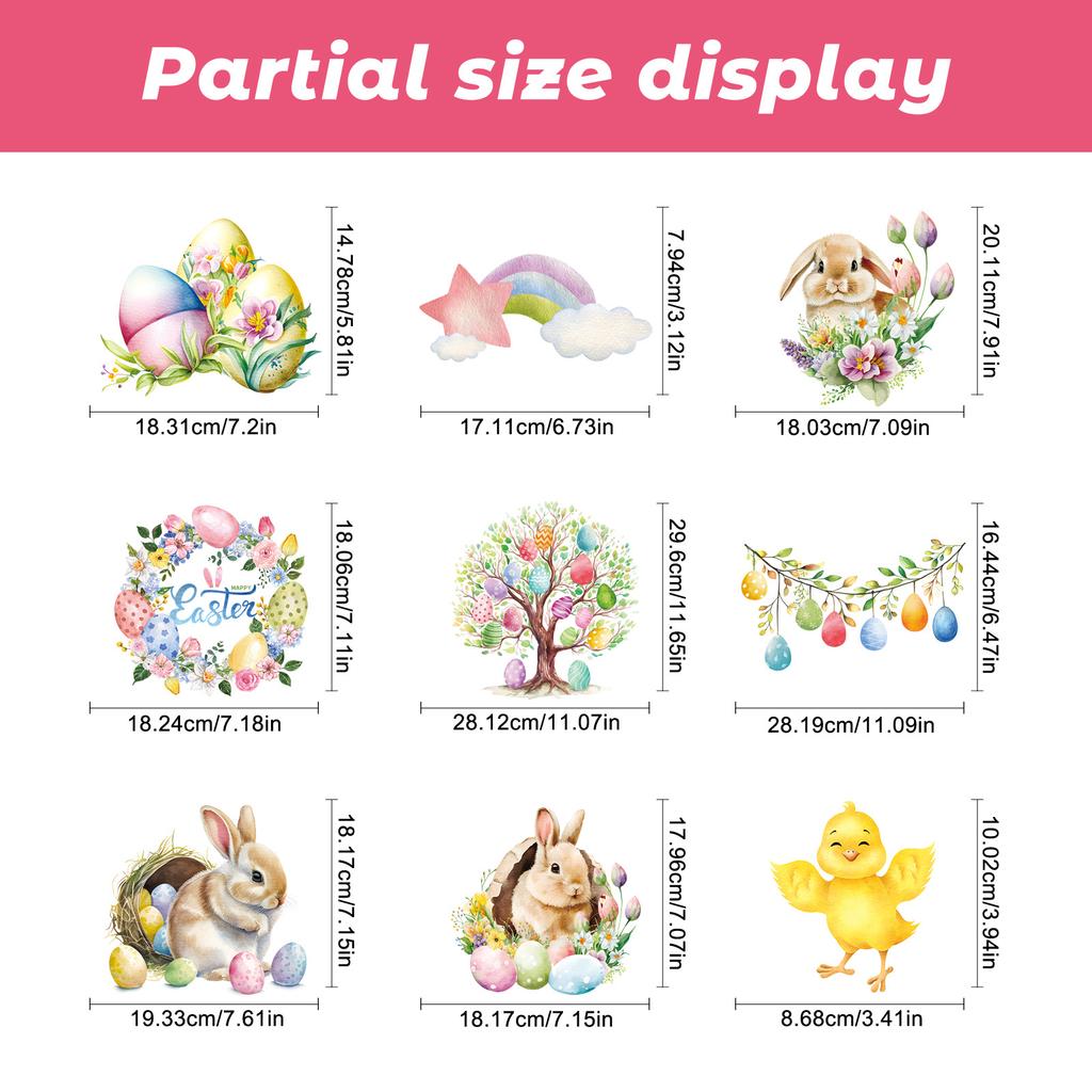 New Easter Bunny Easter Egg Electrostatic Insulation Window Sticker Window Glass Door Decoration