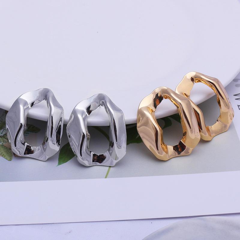 New Irregular Geometric Statement Drop Earrings for Women Hollow Square Metal Dangle Earrings Brincos Oorbellen
