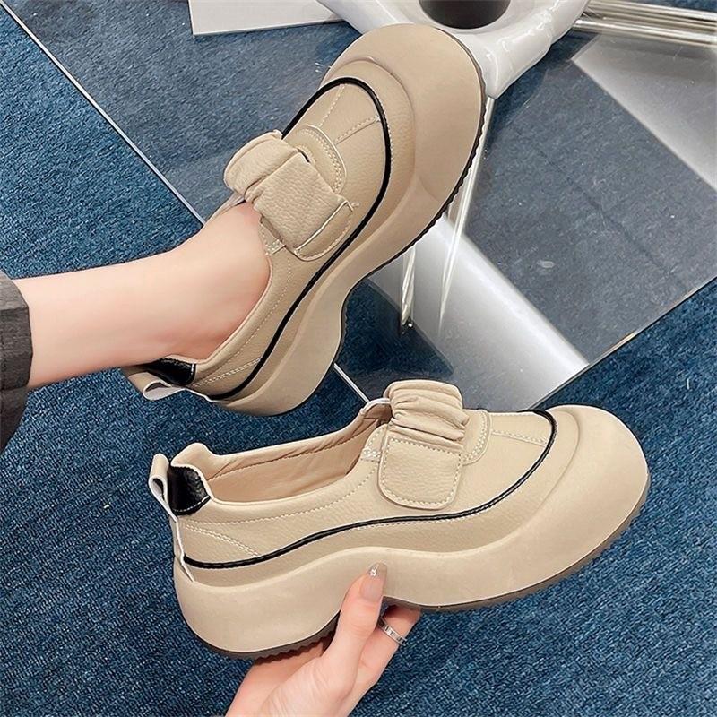 Mělké lodičky prodyšné sportovní boty na platformě dámské boty ležérní piškotový podpatek jednobarevné dámské boty
