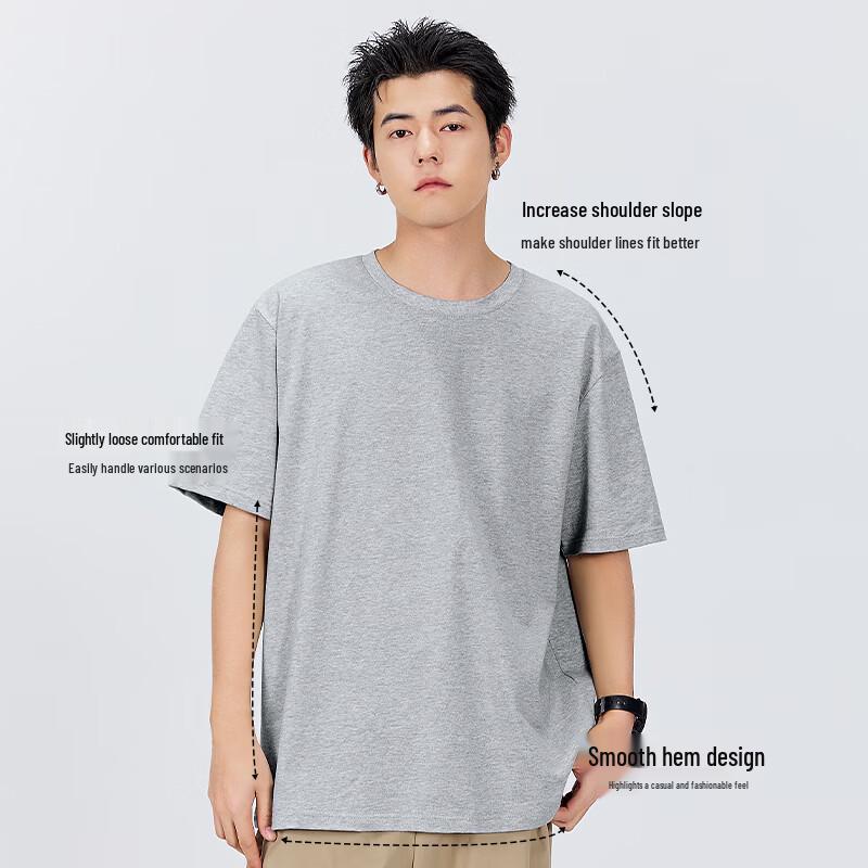 MINISO Men's Summer Loose Fit Crew Neck T-Shirt