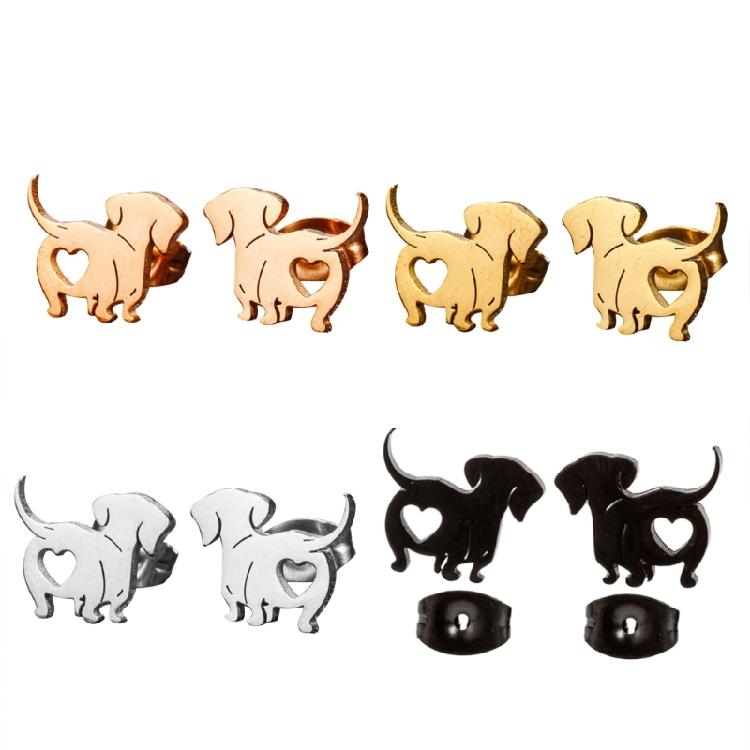 Fashion Ear Jewelry Pet Dog Ear Stud Dachshund Ear Pins Alloy Material for Daily