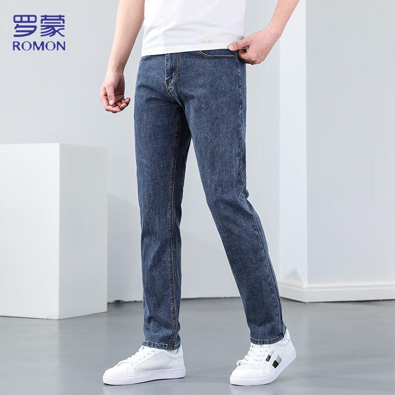 Romon Men's Slim Fit Straight Leg Business Casual Denim Jeans