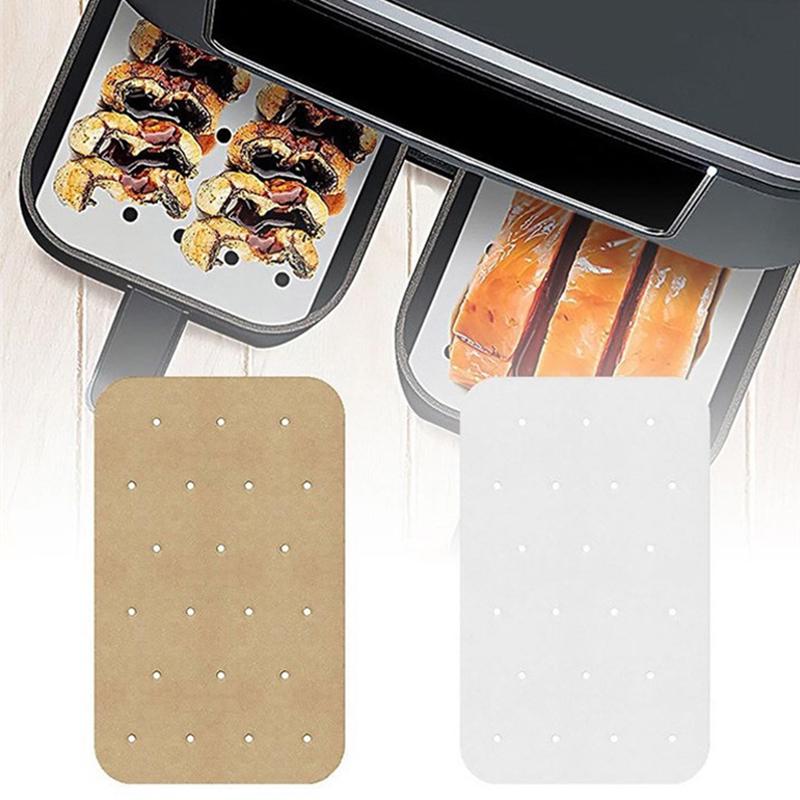 100Pcs Air Fryer Paper Disposable Non-Stick Kitchen Baking Oil-Proof Paper Micro-Wave Barbecue Oven Fryer Papers Steamer Paper