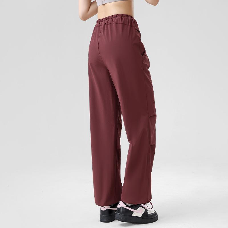 Sweatpants Spring and Summer New Loose Straight Drawstring Overalls Women's Senior Sense Thin Pocket Casual Wide-leg Pants
