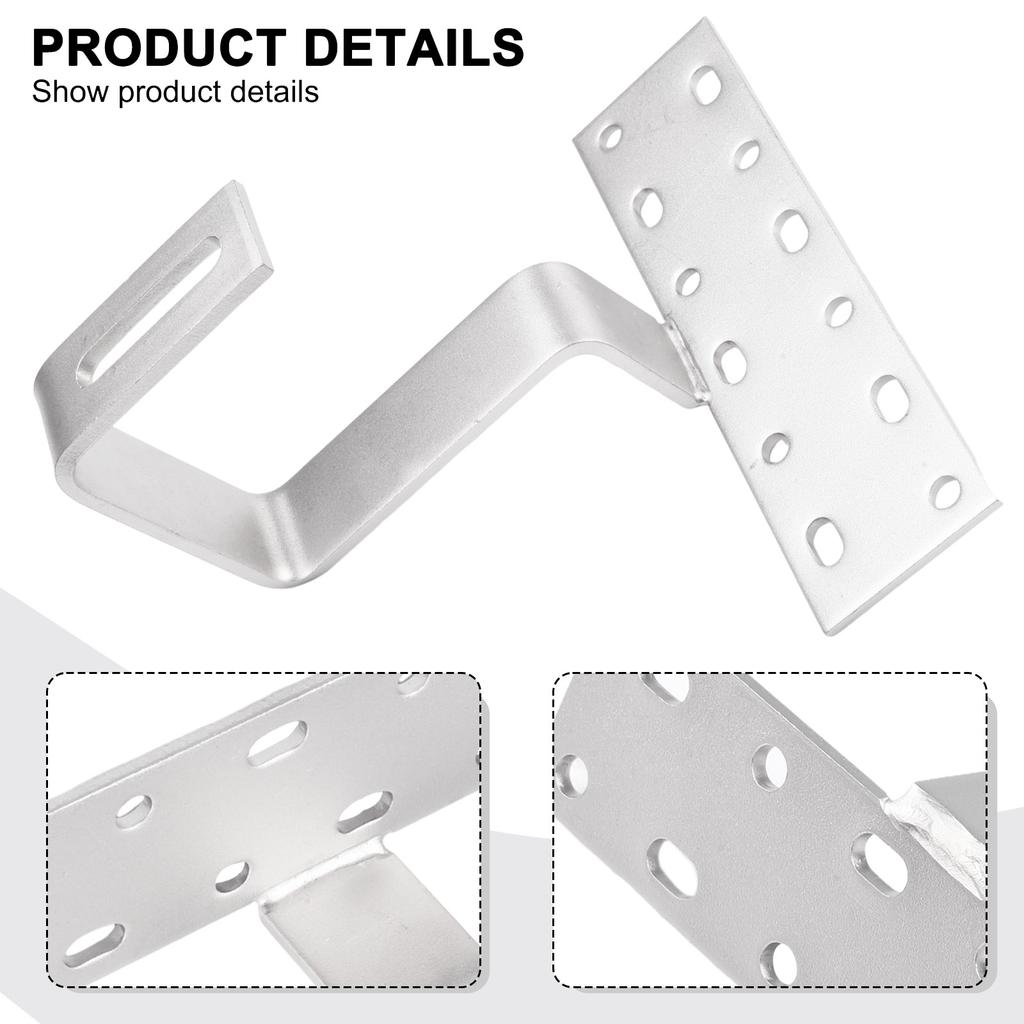 Adjustable PV Roof Hook for Mounting Solar Panels with Stainless Steel Bracket Compatible with Aluminium and Profile Rails