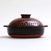 Ginpo Pottery Chrysanthemum Clay Pot, Banko Ware (Size 7 / Amber / Serves 2) "A next-generation clay pot that will beautifully adorn your table" Styli