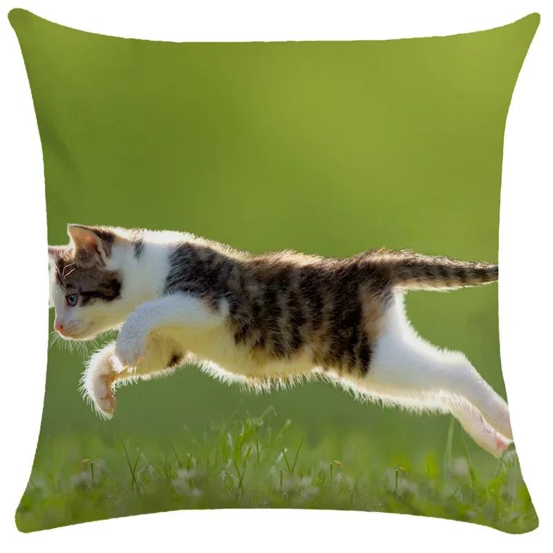 Lovely Pet Cat Pillow Cases Sleeping Bubble Black Cats Animal Cushion Cover Sofa Living Room Home Decorative Custom Pillowslip