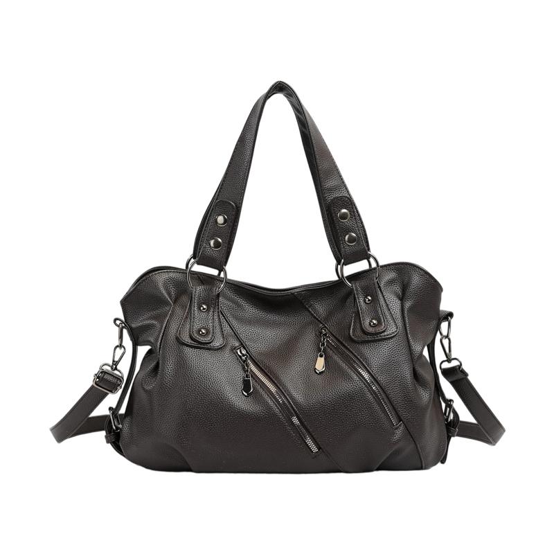 Shoulder Bag Women's 2 Large Capacity Commuter Crossbody Bag PU Portable Tote Bag
