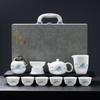 Suet Jade Business Ceramic Tea Set White Porcelain Office Supplies Opening Event Figure Gifts Simple