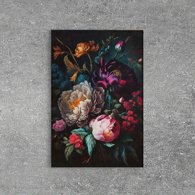 

1 штука с деревянной рамой - Ретро Пион Цветок Чернила Холст Настенное Искусство Постер Включая Подвесное Оборудование с рамой 30*40cm(with frame)