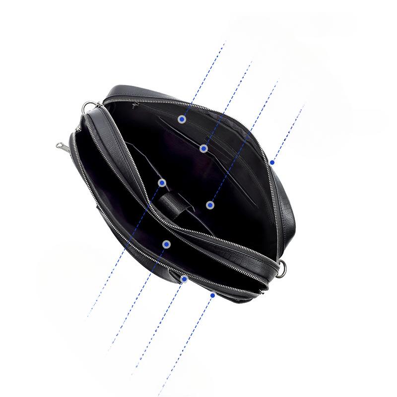 Men's Business Handbag Fashion Casual Large Capacity Men's Bag Trend Advanced Sense Bag Top Layer Cowhide Briefcase