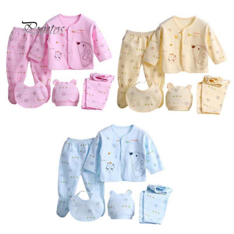 5 Pcs Newborn Baby Clothes Set Coat Top Pants Outfit