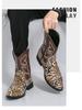 Men's Plus Size Pointed Toe Leather Chelsea Boots - British Style Trendy High-Top Martin Boots for Autumn/Winter.