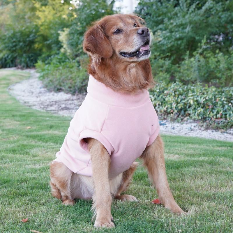 Large Dog Fleece Hoodie Golden Retriever Labrador Winter Warm Pet Clothing Solid Color