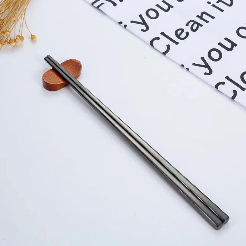 1 Paar Edelstahl Essstäbchen Wiederverwendbar Tragbar Essstäbchen Koreanische Metall Essstäbchen Küchenzubehör Spülmaschinenfest