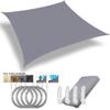 Waterproof Sun Shelter Garden Sun Shade Sail Patio Sunscreen Canopy Anti-UV Square Awning Camping Hiking Tarp with Hardware Kit