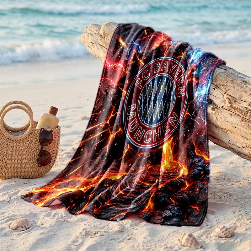 FC Bayern München Print Mikrofaser Strandtuch Schnelltrocknend Saugfähig Großes Handtuch für Strand Schwimmen Reisen