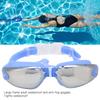 Waterproof Anti Fog Swimming Goggles Electroplating AntiUV Glasses with Earplug for Adult(Blue )