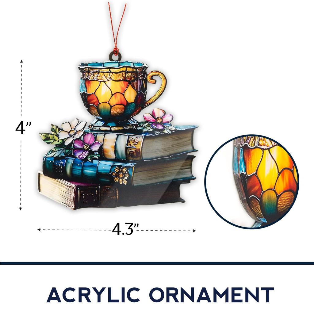 Book-Themed Decoration High-Quality Christmas Tree Decoration Christmas Ornament Vibrant Acrylic Book Ornament For Bookshelf