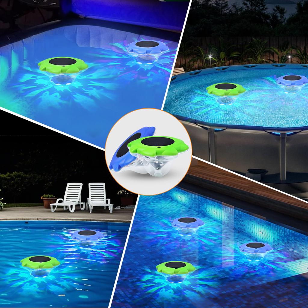 LED Solar Floating Pool Light RGB Waterproof Outdoor Above Ground Pool Lamp For Swimming Pools Party Hot Tub Decor Accessory