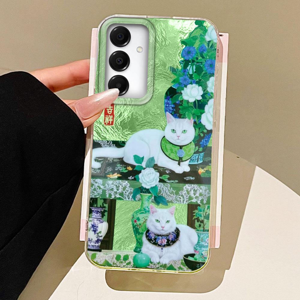

Милый Кот Цветок Женский Чехол для Телефона для Samsung Galaxy A55 A07 A17 A56 A36 A26 A16 A53 A06 A14 A24 A34 A54 A15 A25 A35 A12 Крышка Samsung Galaxy A17 белый