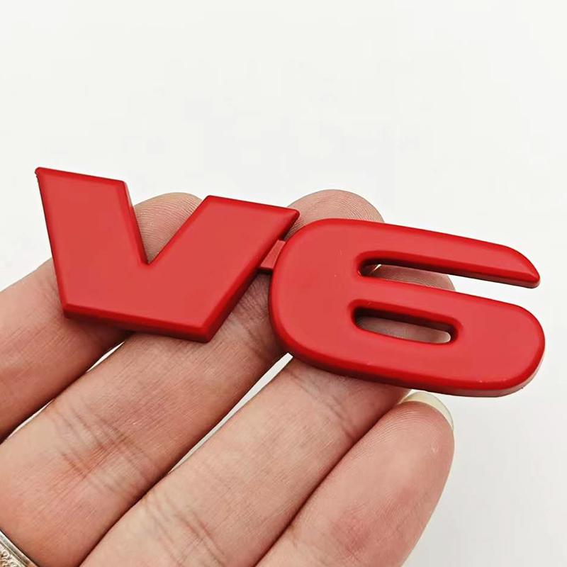 

3D Metal Car Styling Logo V6 Badge Rear Trunk Fender Side Emblem Sticker Decals For Car Motorcycle Truck SUV Auto Accessories