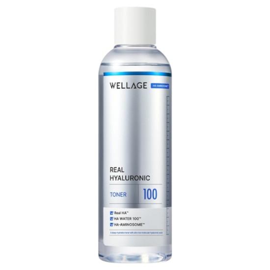 WELLAGE Real Hyaluronic 100 Toner 200 ml — Deep Hydrating & Skin-Softening Toner