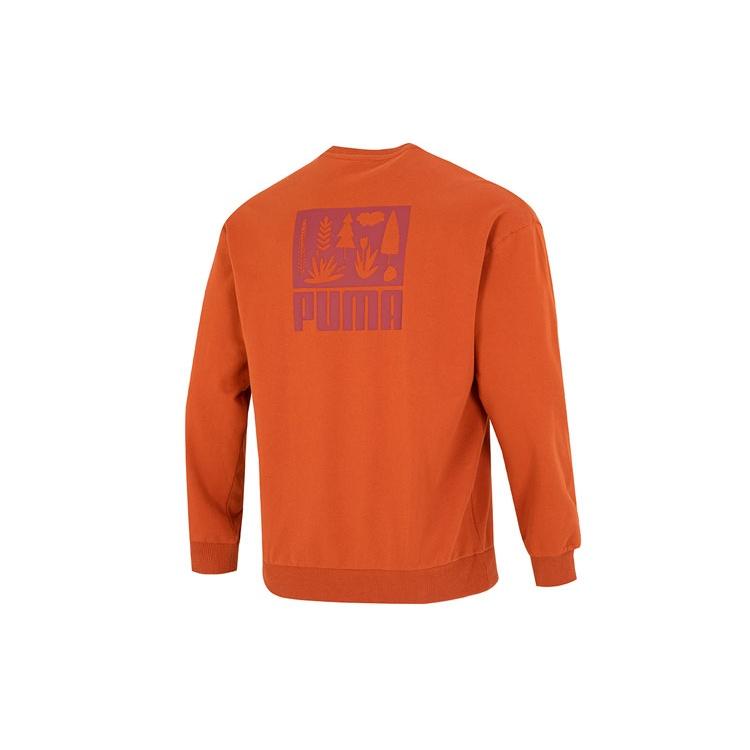 PUMA Logo Crew Neck Sweatshirt  Orange  Men s 538780-64 S