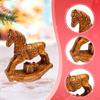 Small Christmas Rocking Horse Decor Animal Statue Collectible Sculpture for Anniversary Bedroom