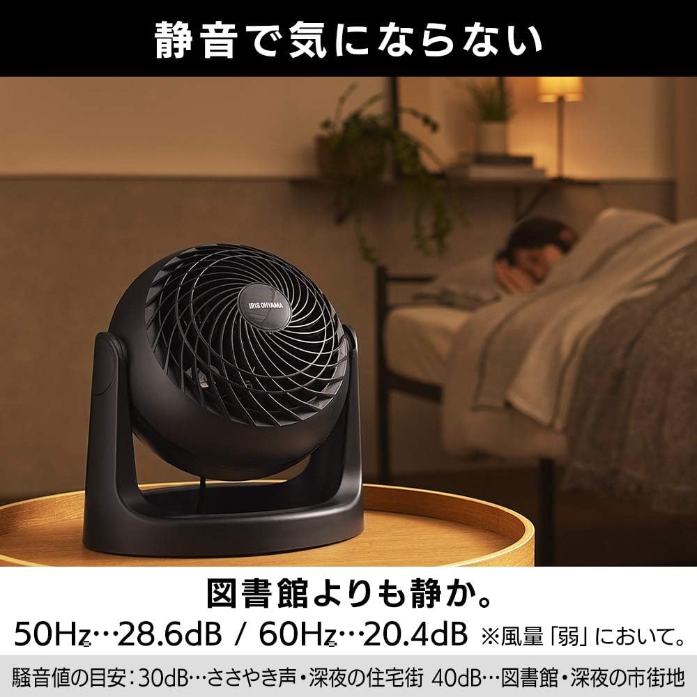 Iris Ohyama 8 Tatami Matte Fixed Powerful Air Compact White Circulator, Quiet, Mats, Macaron, Design, Swing, Blower, PCF-MKM15N-W,