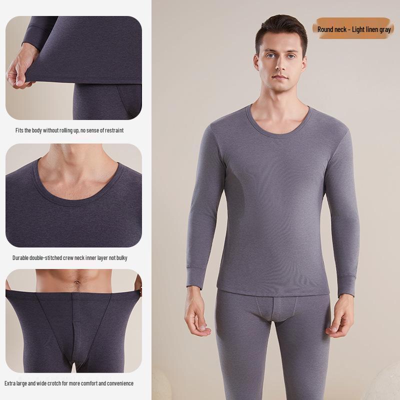 Herren Thermounterwäsche-Set mit Fleecefutter - Extra dick, wärmespeichernd, ideal für Herbst und Winter, perfekt für mittelalte und ältere Menschen