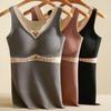 Bottoming Vest Warm Thermal Inner Wear with Built-In Bra Seamless Design Soft Touch Comfortable Layering Winter Undershirt
