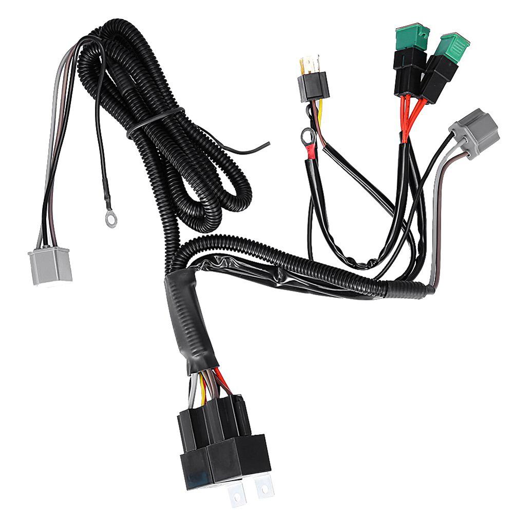 Car LED H4 9003 Headlight Relay Wire Harness 12V 80A Dual High Low Beam Headlight H4 Relay Wiring Kit Cable Accessories