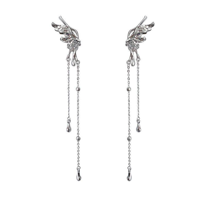 Fairy Angel Wings Butterfly Tassel Ear Cuff - No Piercing Ear Clip Jewelry