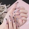 O2 Long Wearable Removable Nail Patches: Pointed Press-On False Nails for Nail Art