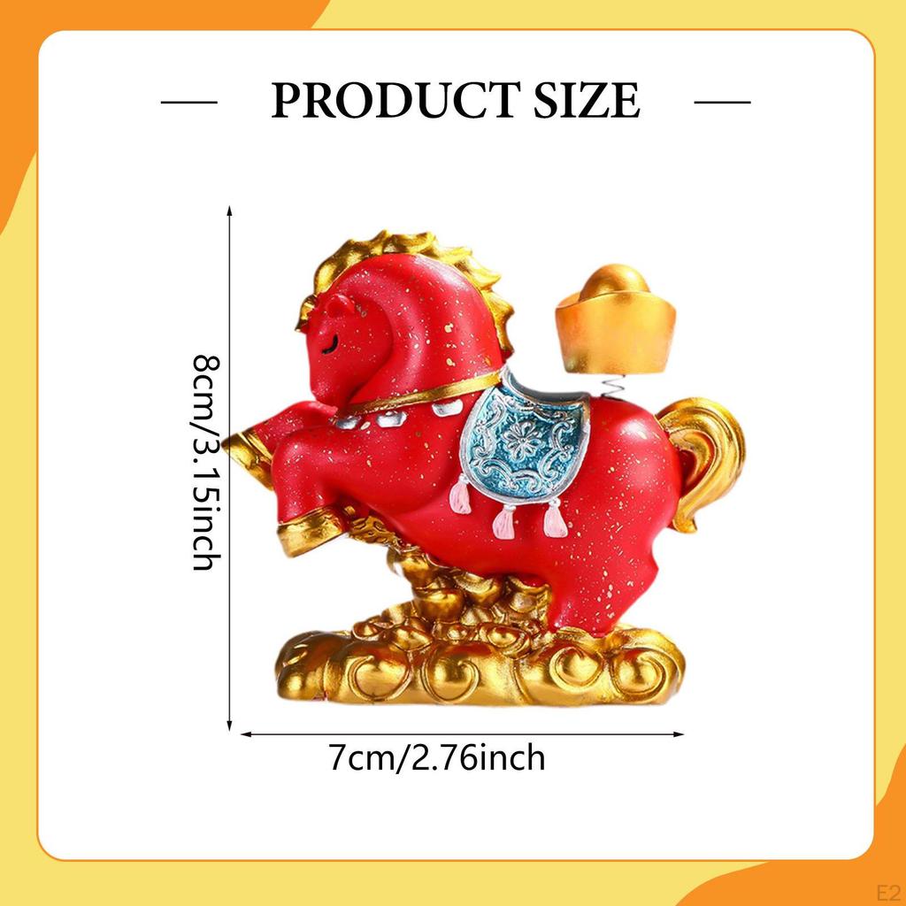 Horse Figurine Animal Sculpture Resin Fine Craftsmanship Fengshui Tabletop Decoration for