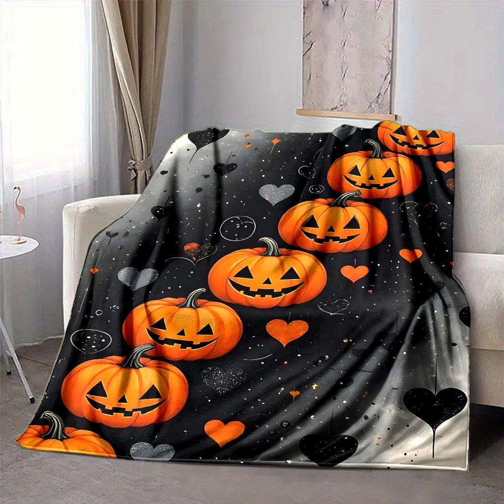 1PC Halloween Pumpkins Blanket, Throw For Sofa, Bed, Travel, Camping, Livingroom, And Bed, Printing Blanket With Soft And Warm Fabric Yy250918185