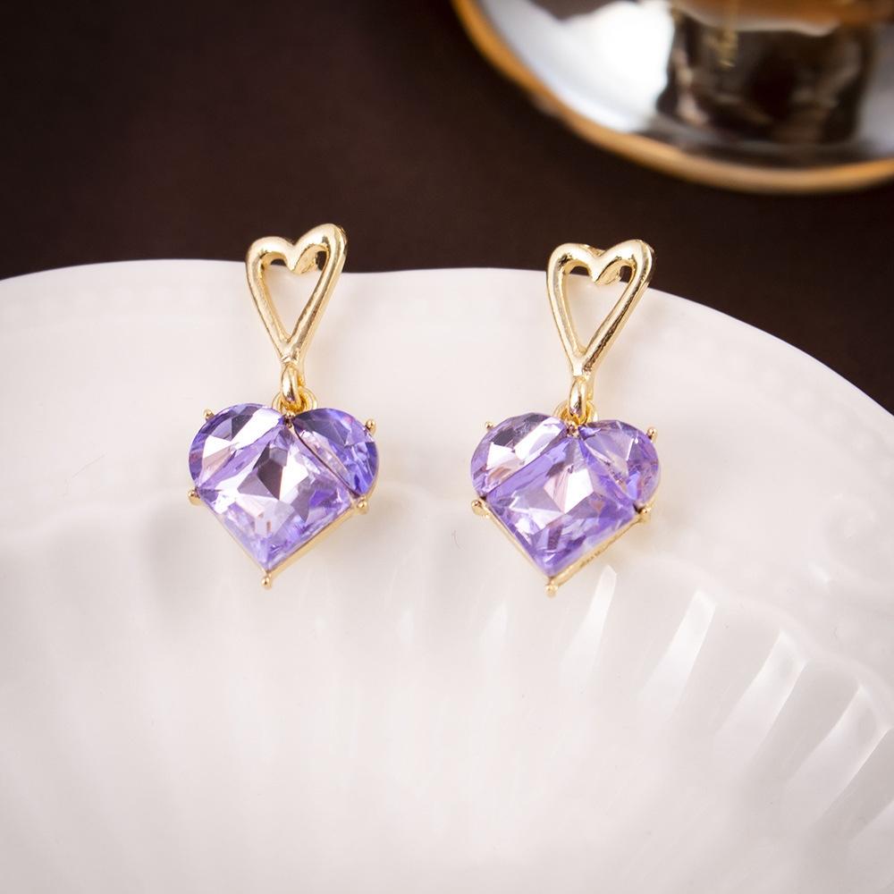 LATS Design Heart Shape Earrings for Women Niche Atmospheric Versatile Temperament Love Jewelry