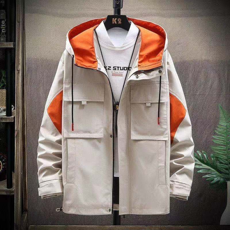 Men Regular Jacket Spring Boutique Hooded Workwear Soft and Comfortable Coat Casual Loose Parka Large Size