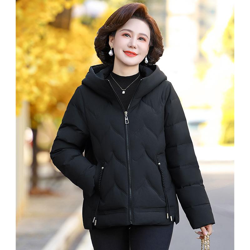 

New Plus-size Hooded Down Jacket Female Short Winter Loose White Duck Down Jacket for Middle-aged and Elderly Grandma. 6XL