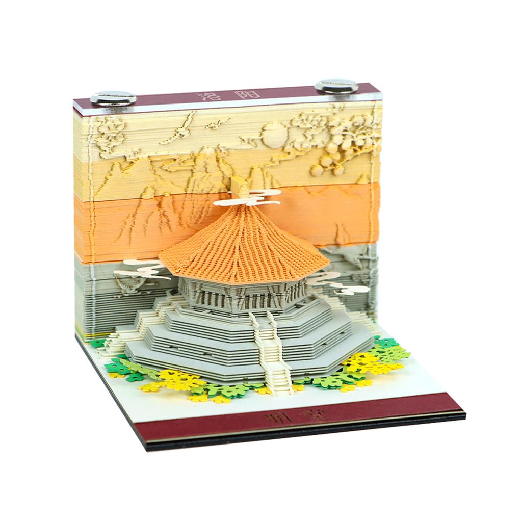 Handmade 3D Paper Architecture Memo Pad Creative Miniature Desk Ornament Sticky Notes Block