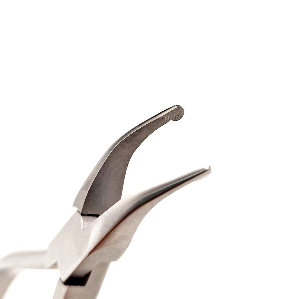 Vysoce kvalitní dentální ortodontický držák drátu Jak Užitkové kleště 13CM s ozubeným zakřiveným hrotem Nástroj pro dentální nástroje Nástroj pro zubní lékaře